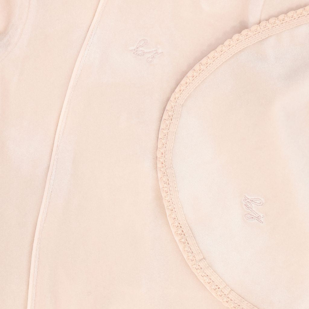 Pink Velour Collar Footie