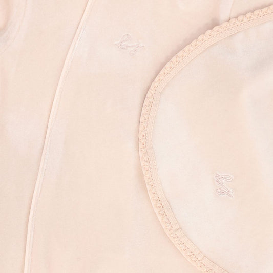 Pink Velour Collar Footie