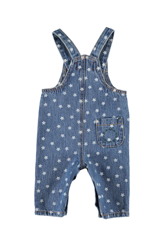 Baby Dungarees Washed Navy Denim with Stars