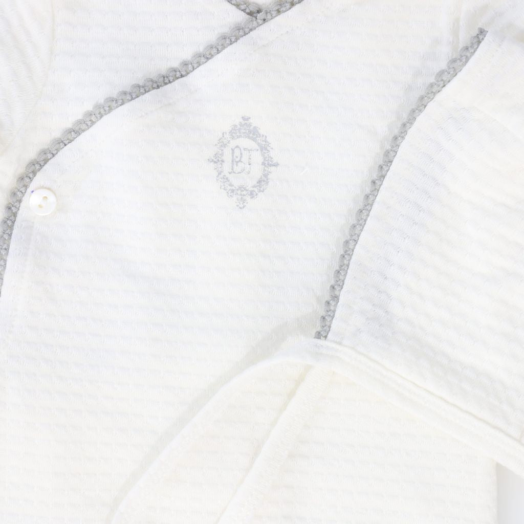 White/Blue Medallion Wrap Footie