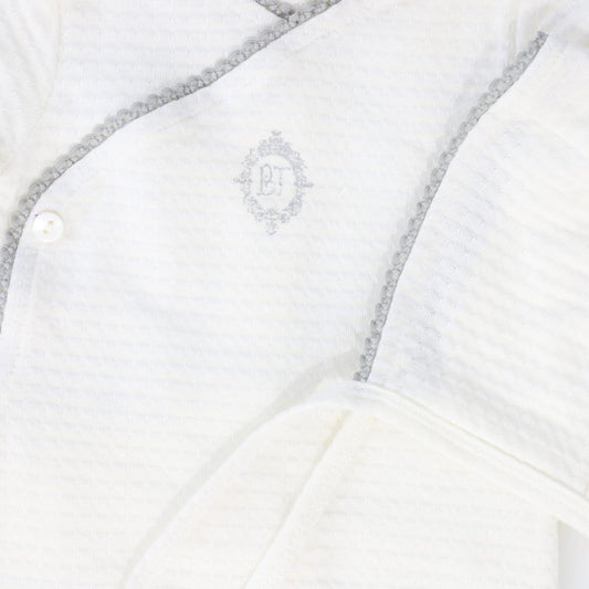 White/Blue Medallion Wrap Footie