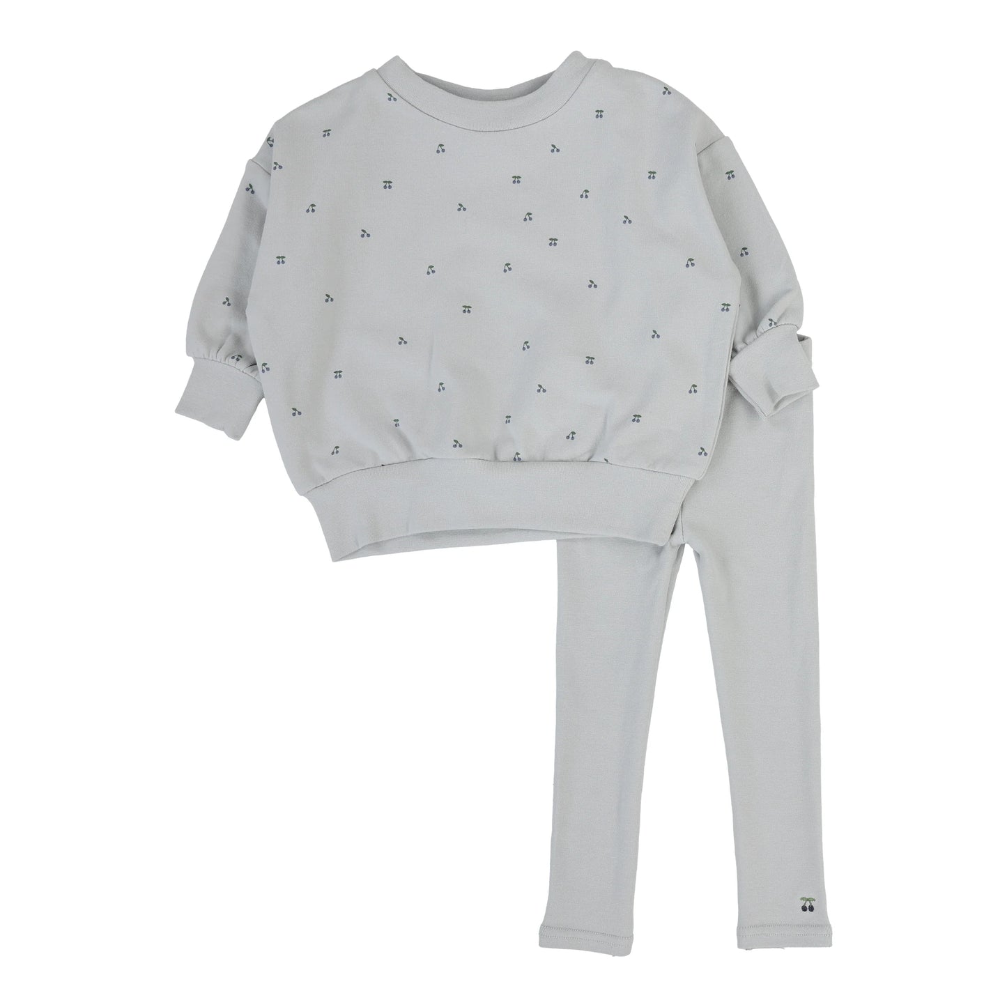 Cherry Print Set Pale Blue