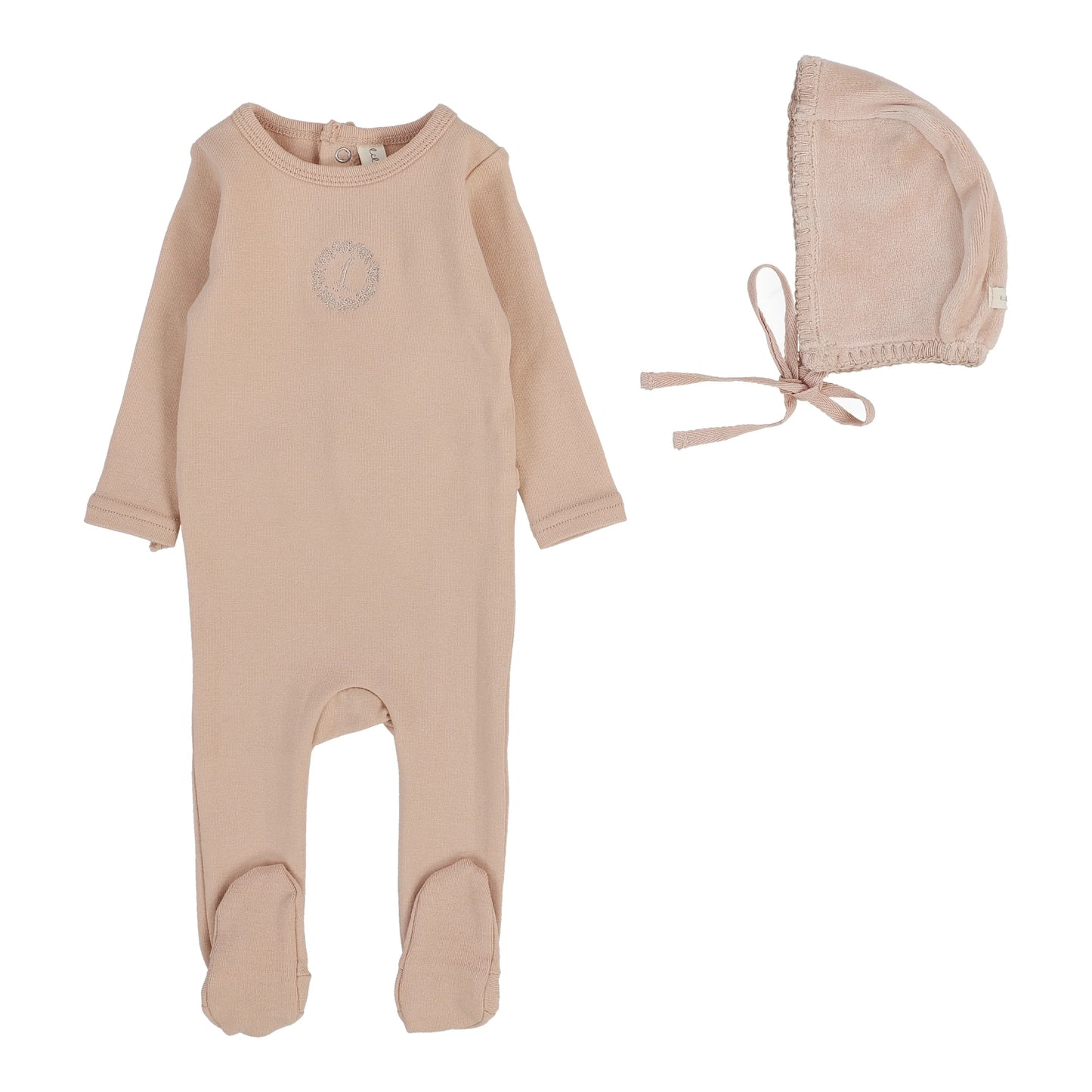 Velour Footie Set Dusty Dusty Pink