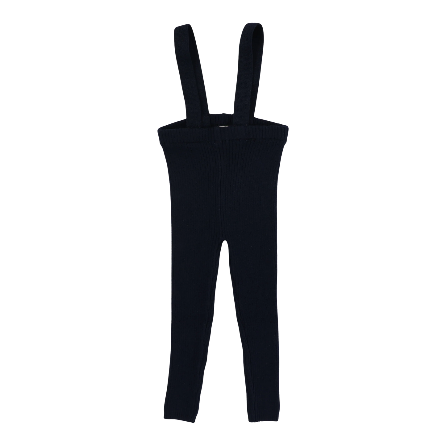 Knit Long Suspender Leggings Navy