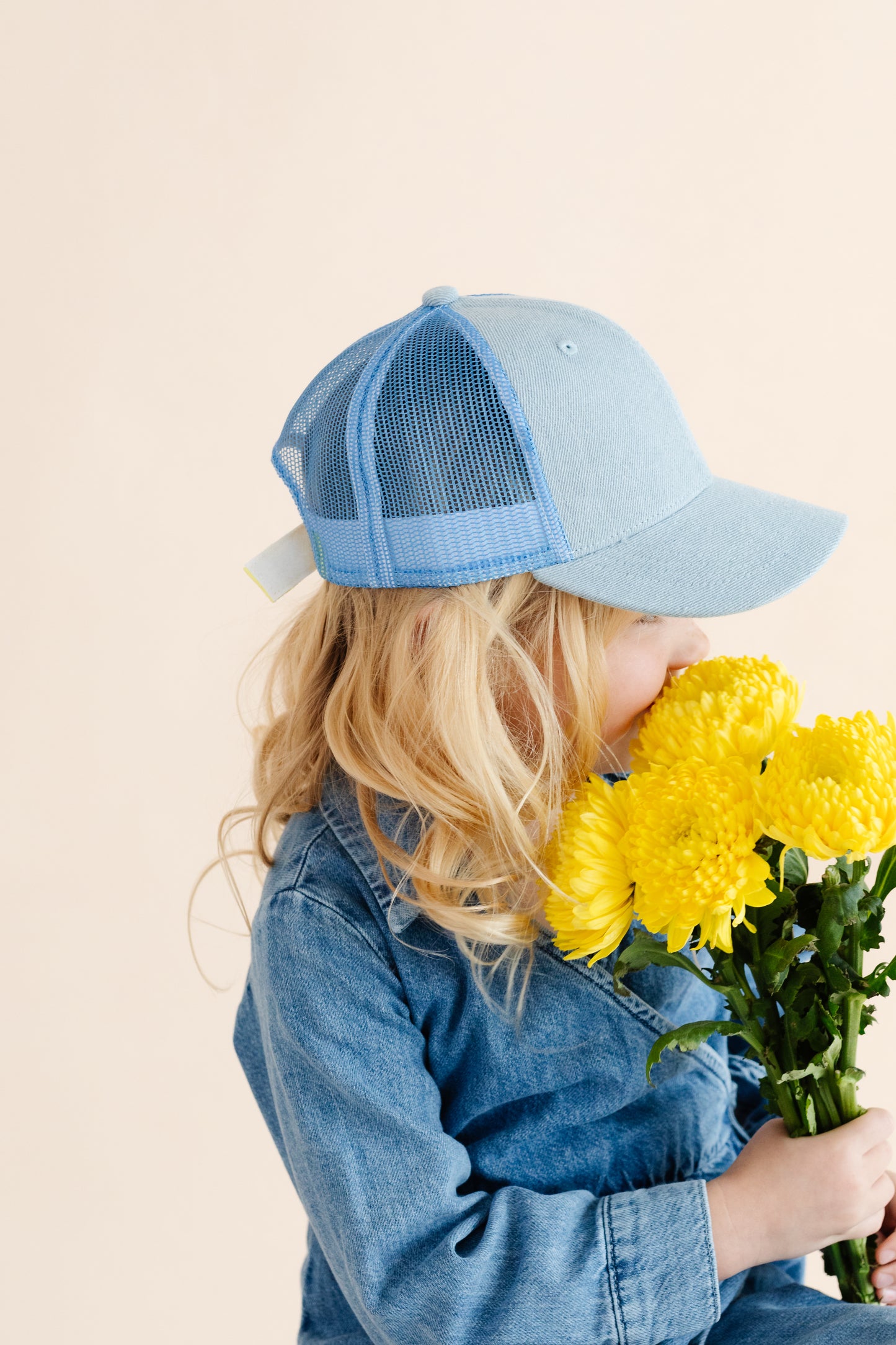 Denim Cotton Cap With Mesh Back