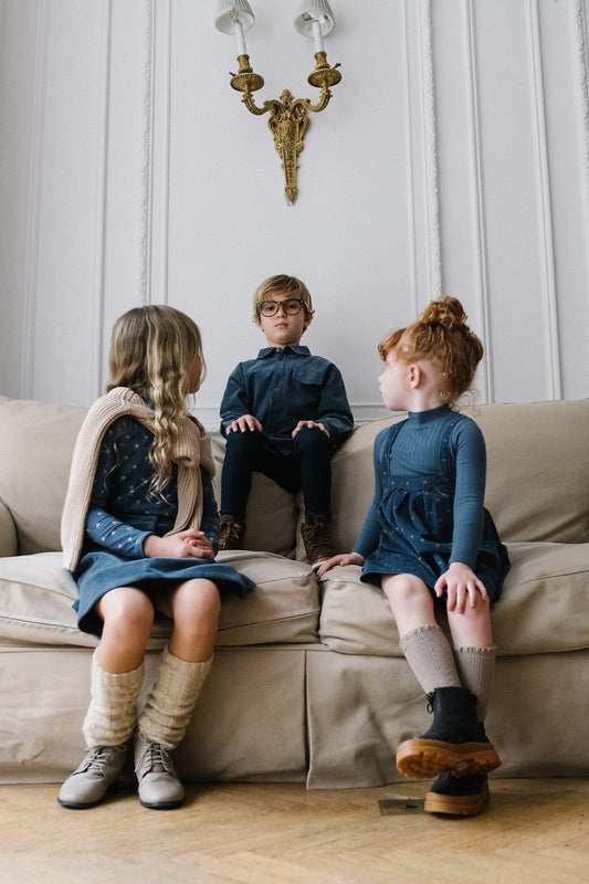 Corduroy Skirt Off Blue