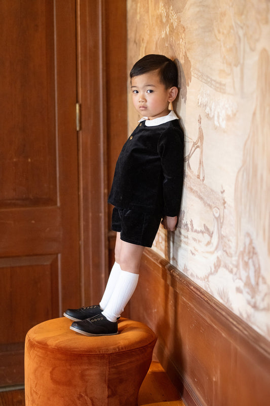 Toddler Velvet Blazer Black