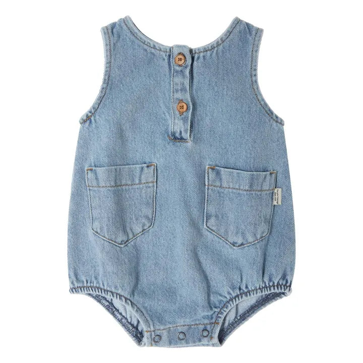 Blue Denim Baby Romper