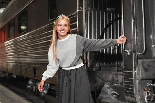 Mixed Grey Thea Wave Sweatshirt