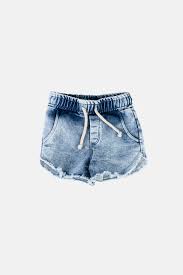 Light Blue Raw Jean Shorts