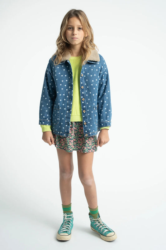 Jacket Washed Navy Denim with Stars