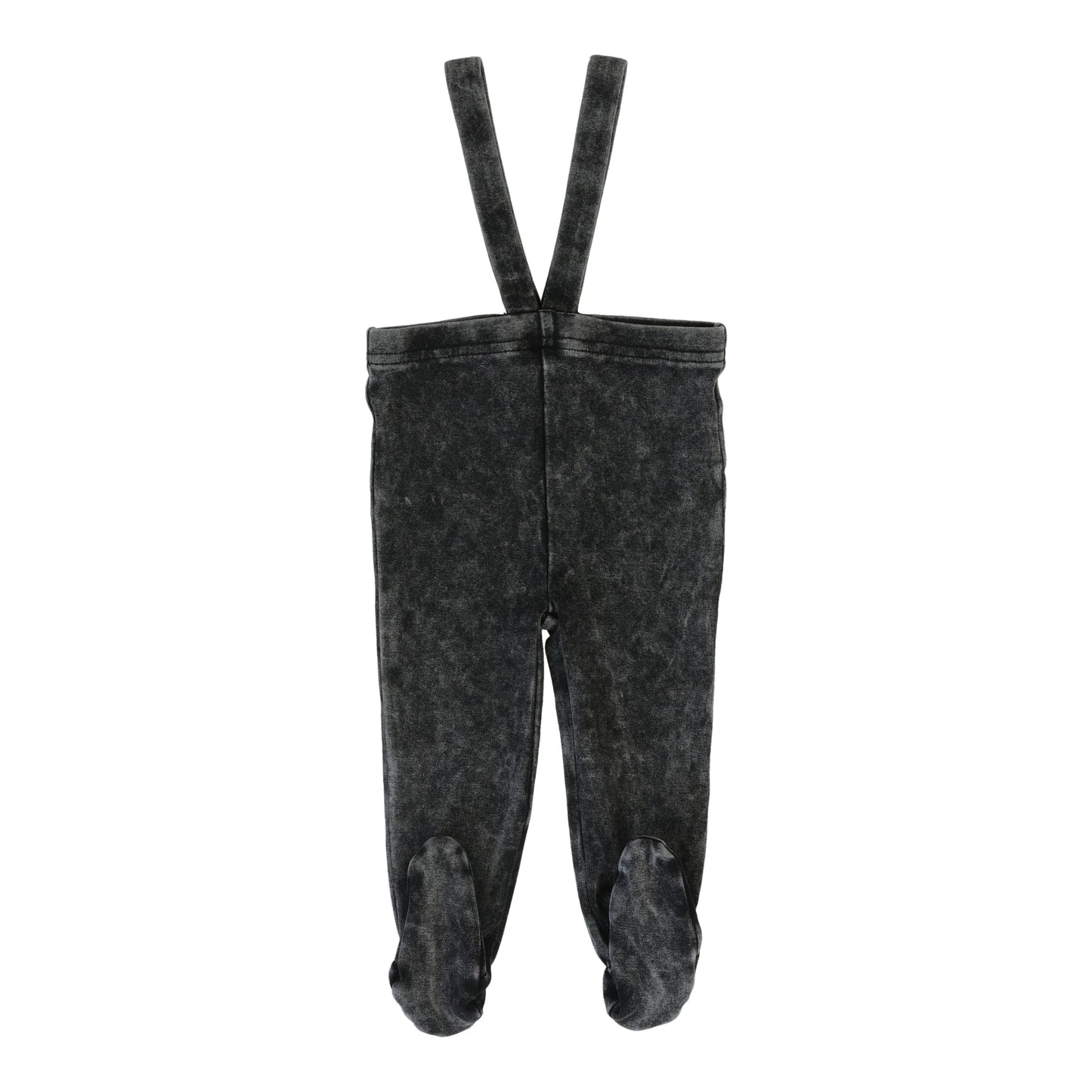 Footed Suspender Leggings- Black Wash