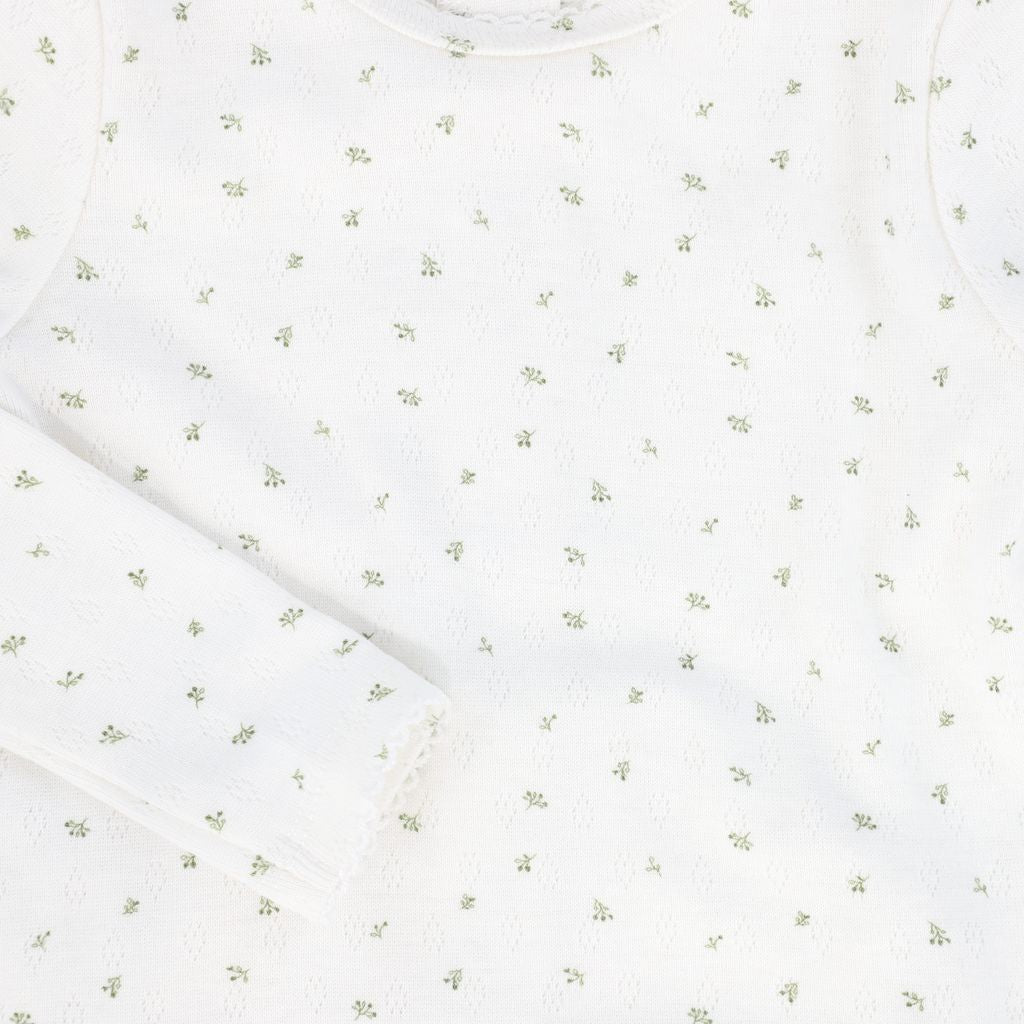 Sage Floral Printed Footie
