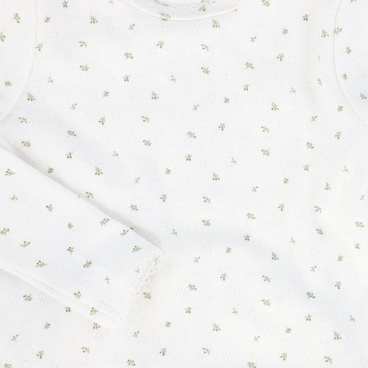 Sage Floral Printed Footie