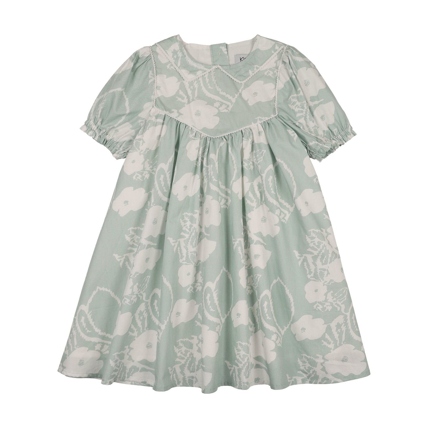STITCHED DOWN COLLAR SHORT SLEEVE DRESS