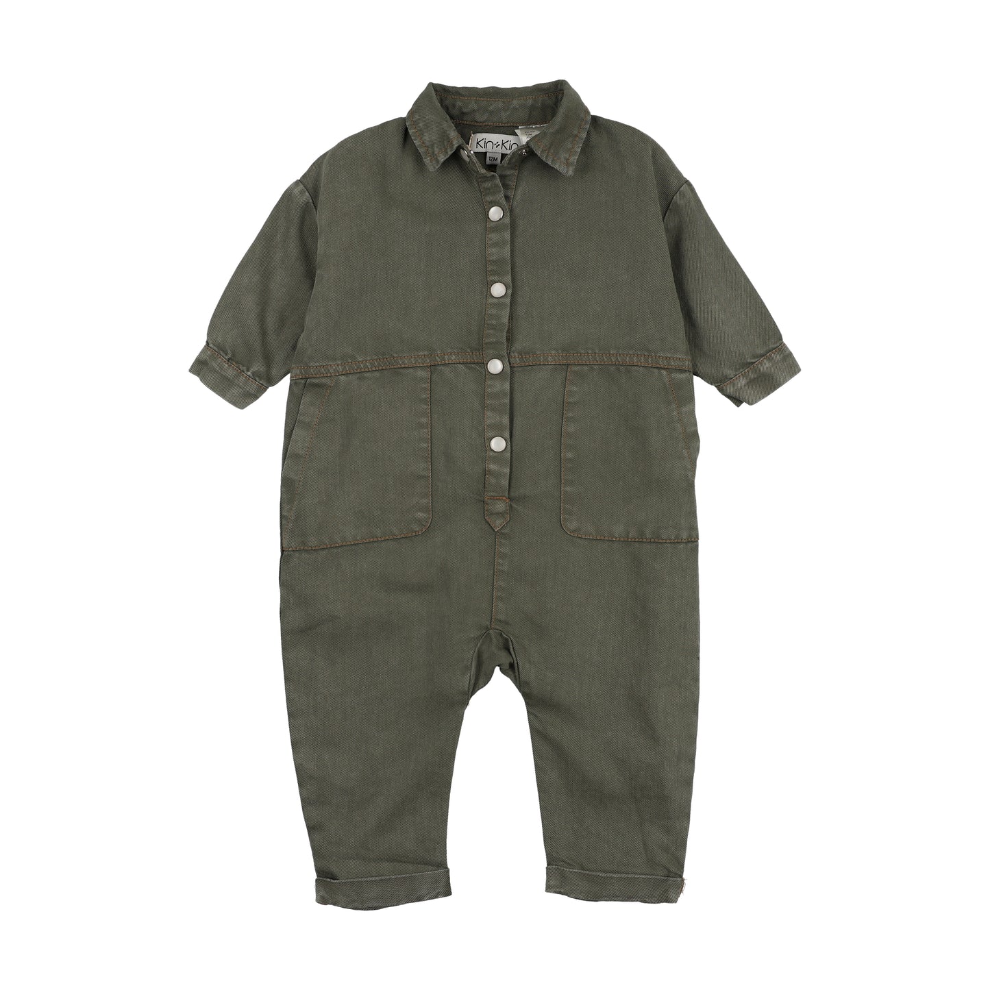 Washed Green Boys Romper