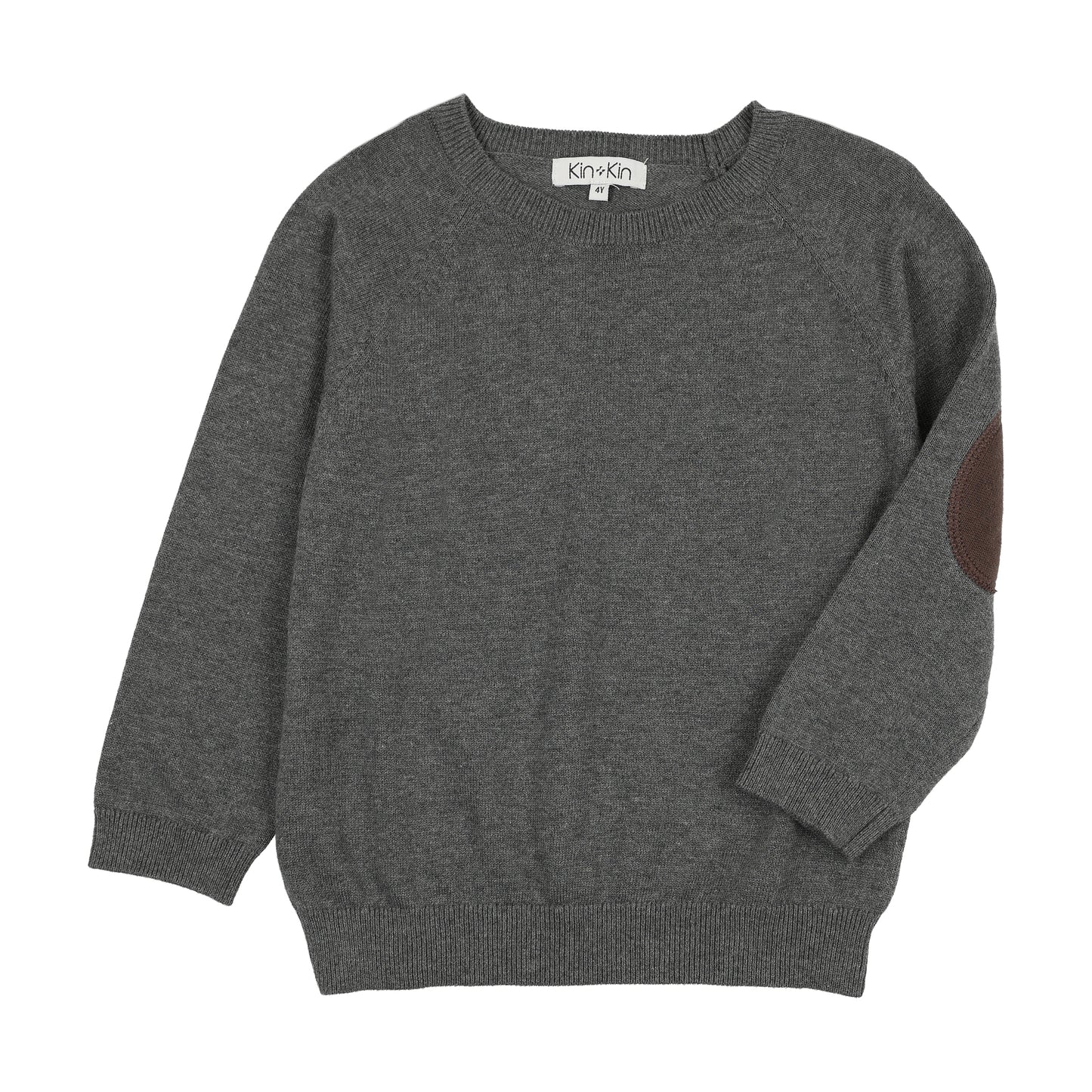 Boys Patch sleeve sweater Grey - Brown