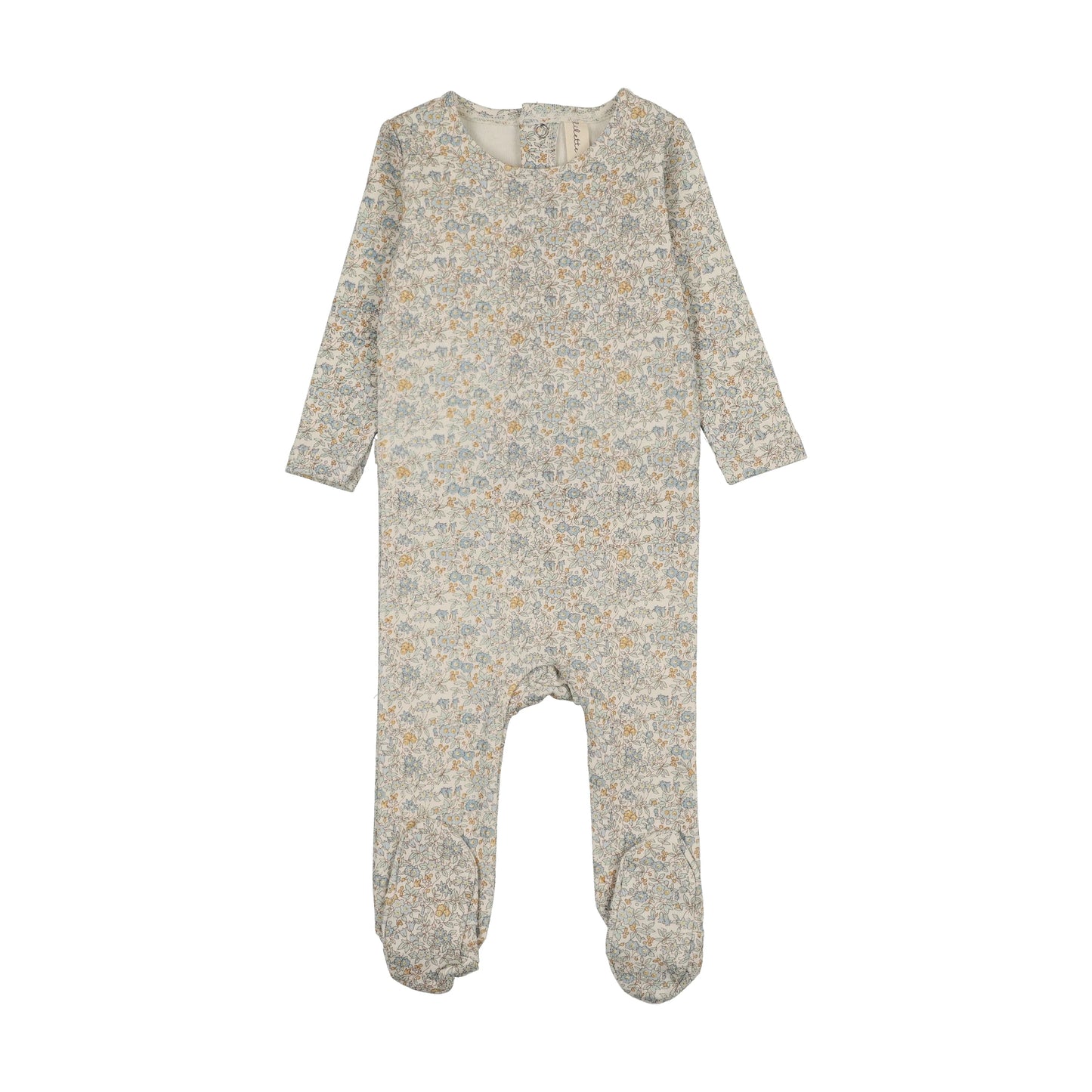 Liberty Floral Footie - Cream/Blue