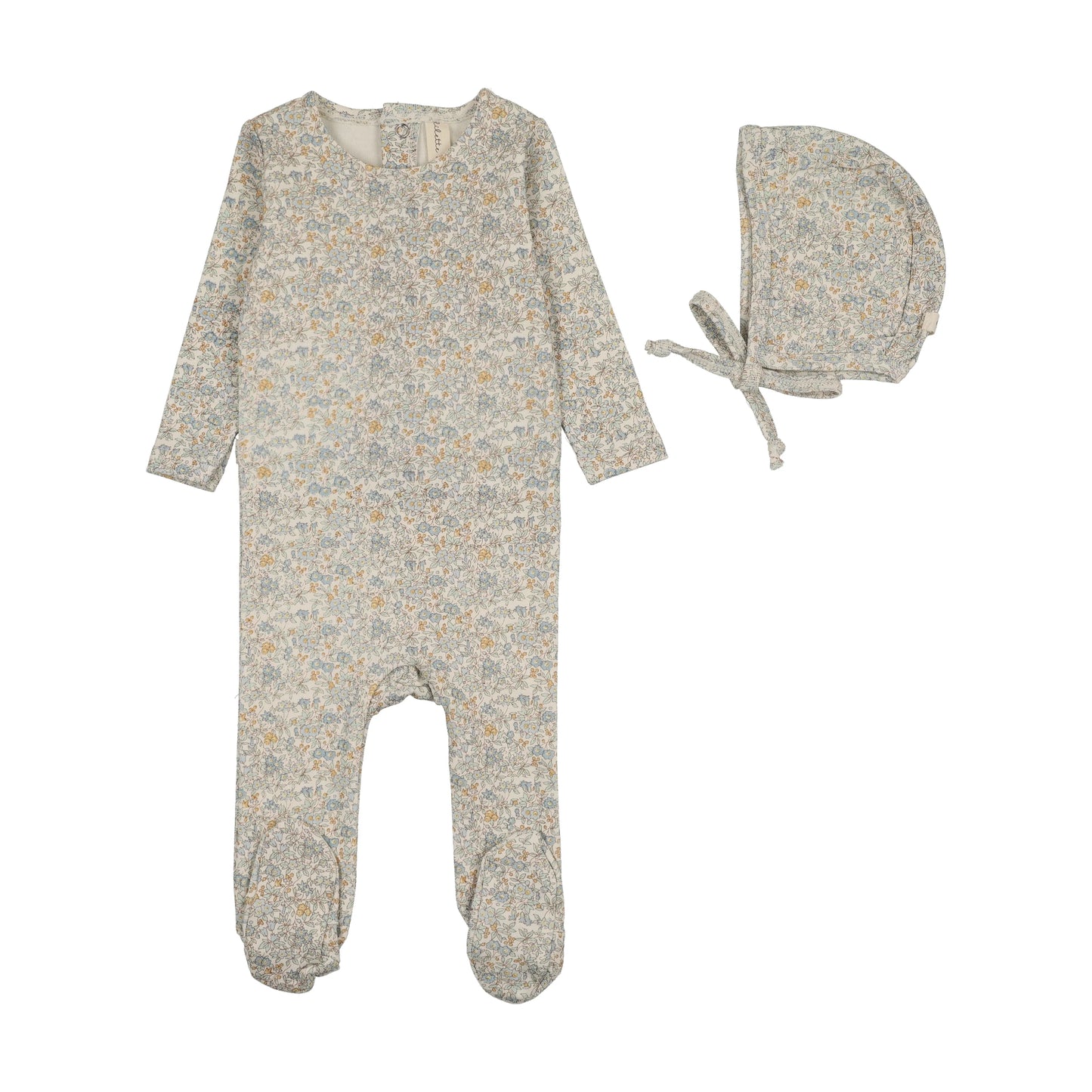 Liberty Floral Footie Set - Cream/Blue