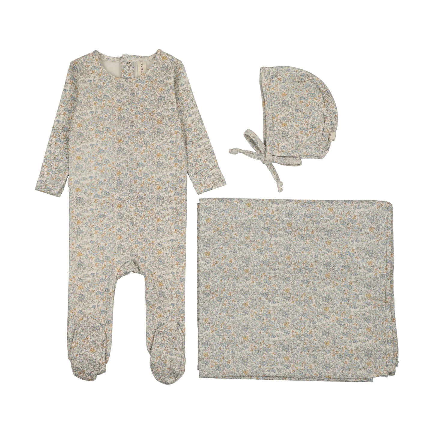 Liberty Floral Layette Set - Cream/Blue