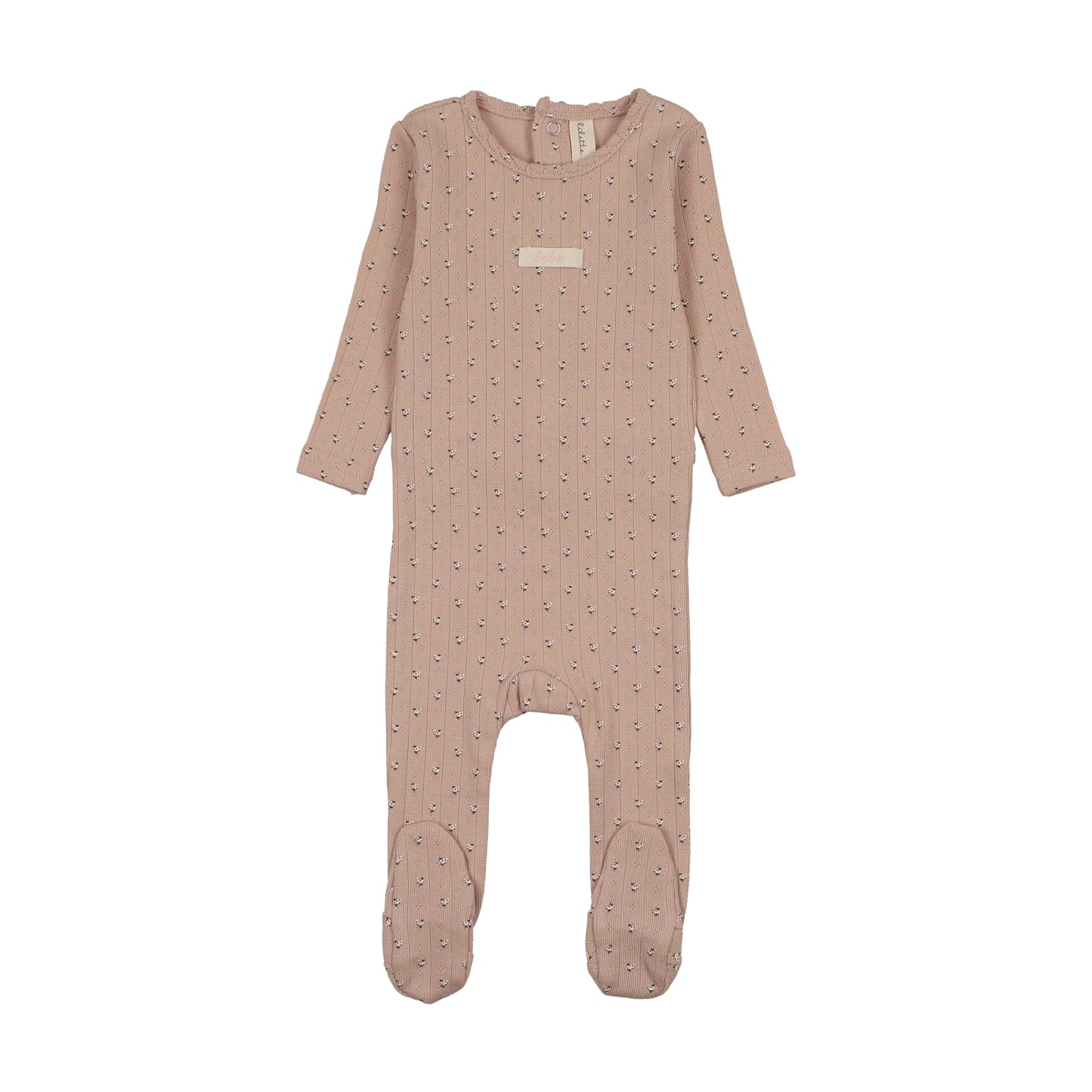 Floret Print Footie- Pink