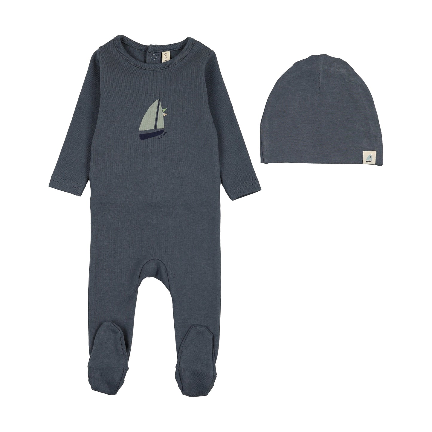 Nautical Graphic Footie Set - Off Navy
