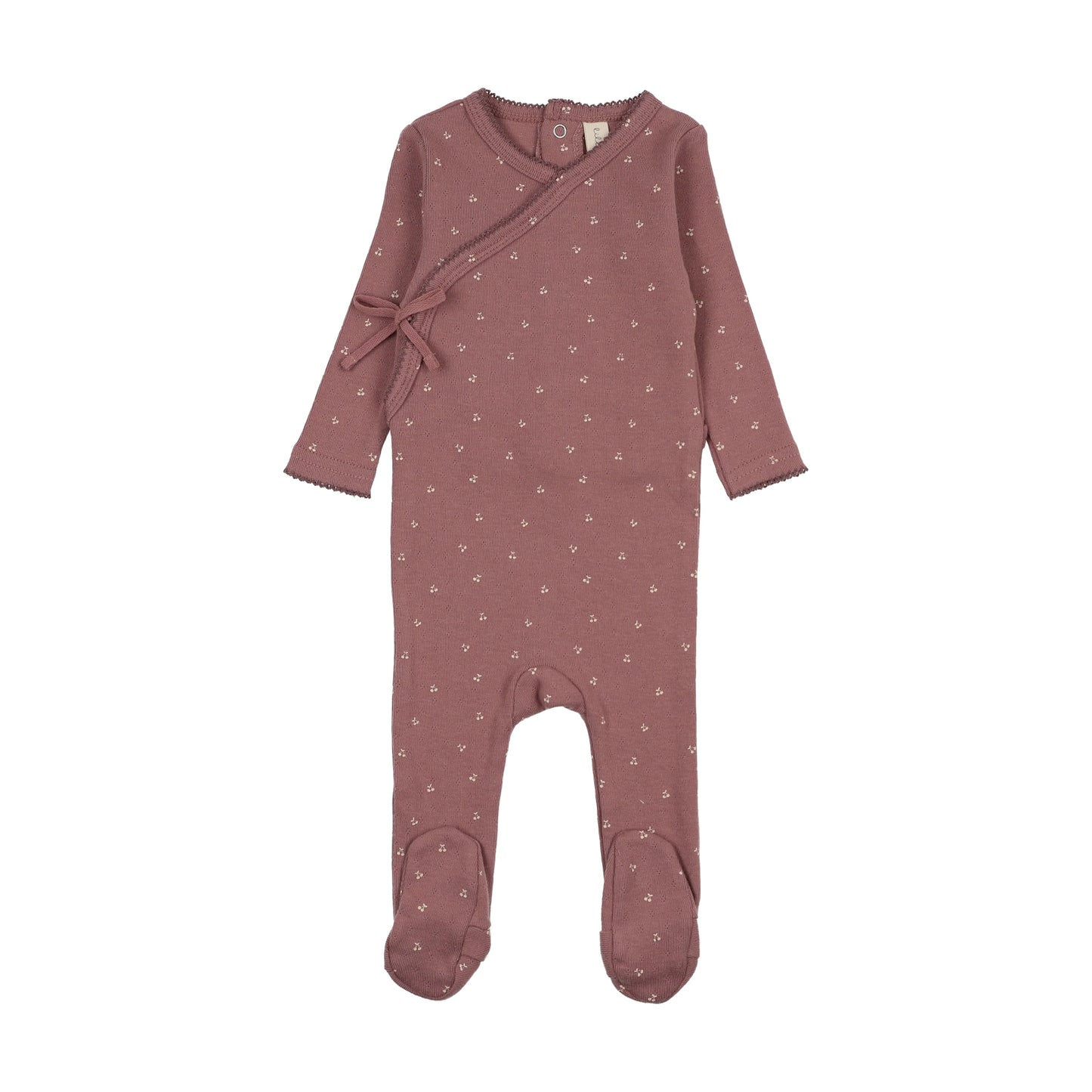 Cherry Scallop Footie- Mauve