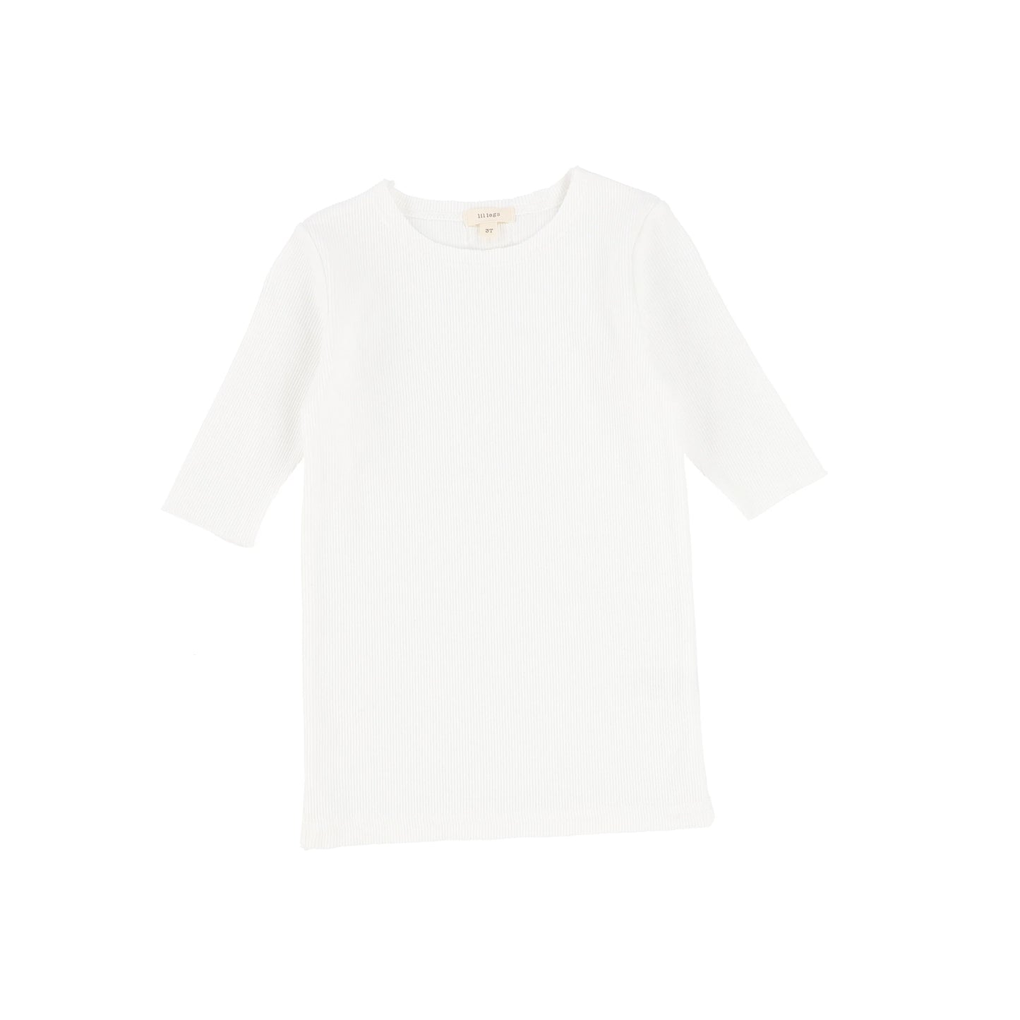 Ribbed Tee Three Quarter Sleeve Winter White