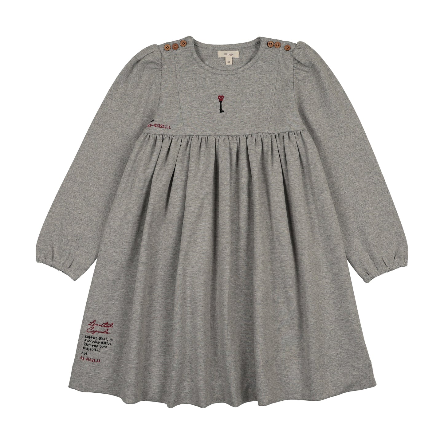 Limited Capsule Embroidered Dress Light Grey Heather