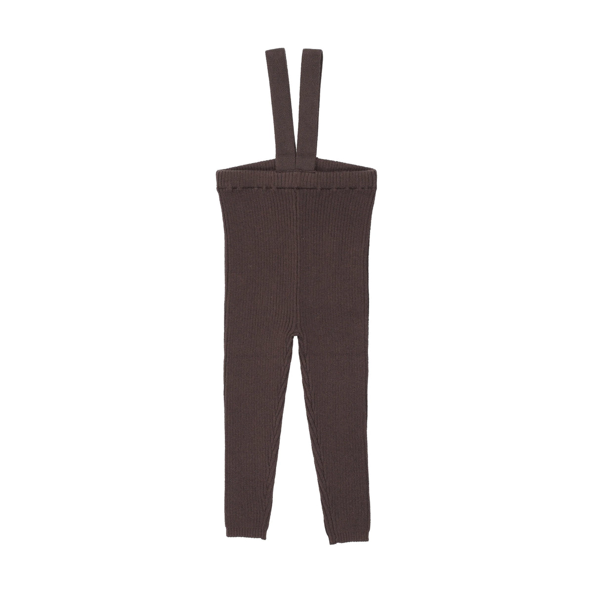 Knit Suspender Leggings- Chocolate Brown