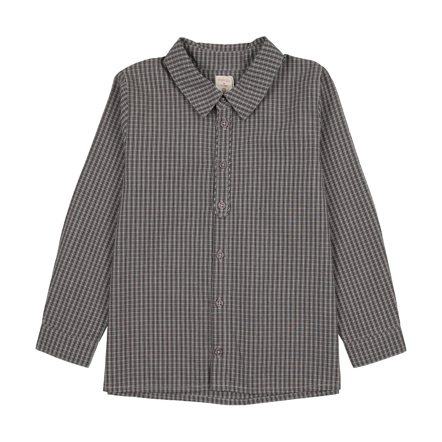 Plaid Edition Boys Shirt- Soft Grey