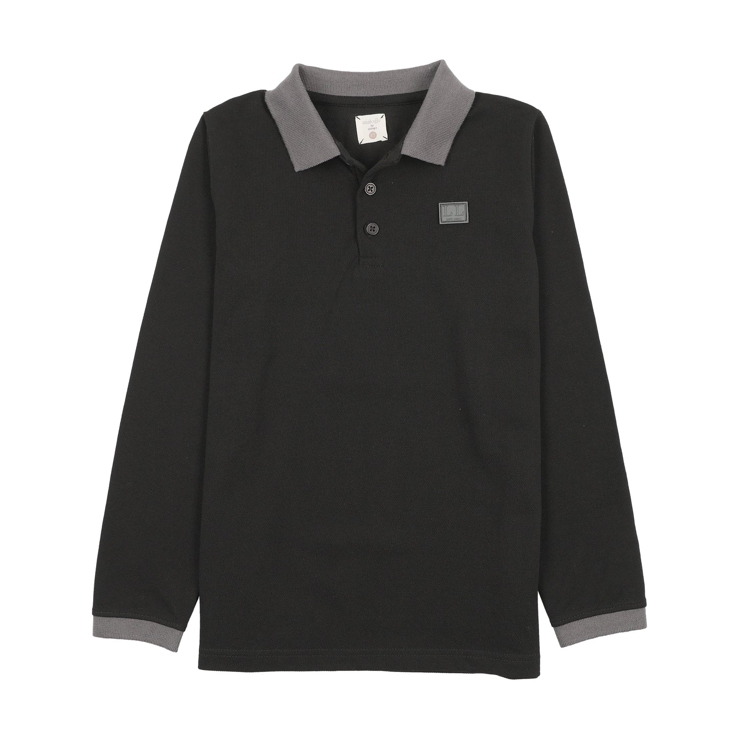 Contrast Collar Polo- Black