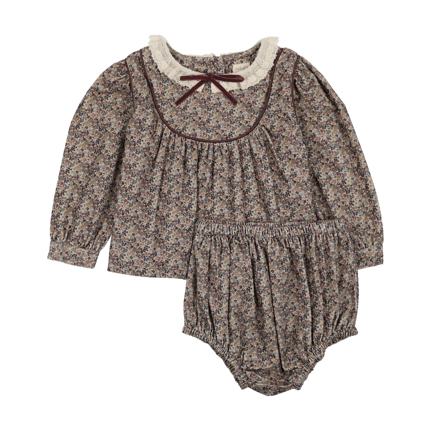 Home Garden Toddler Girls Set- Oxford Tan Print