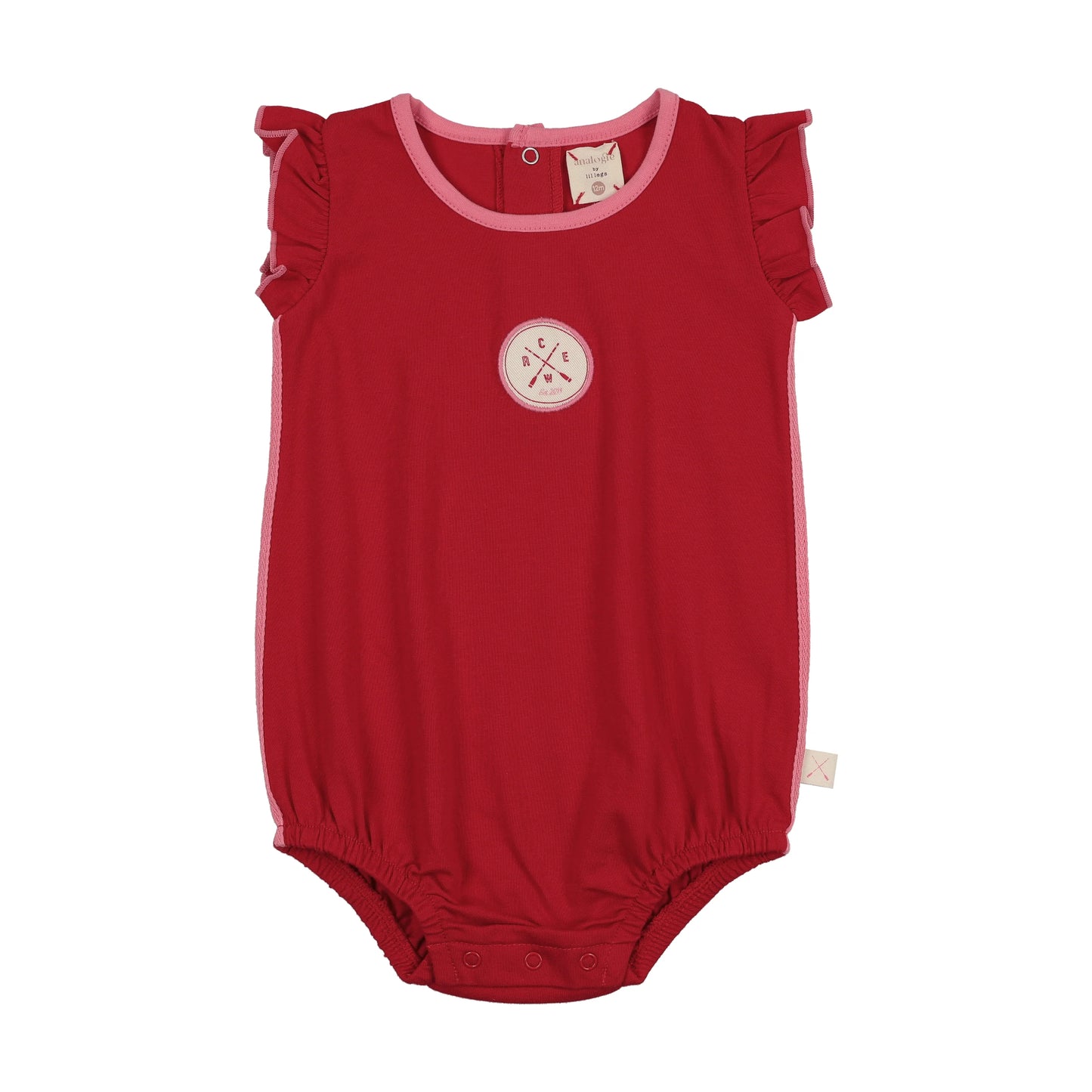 Boating Crew Girls Romper- Red