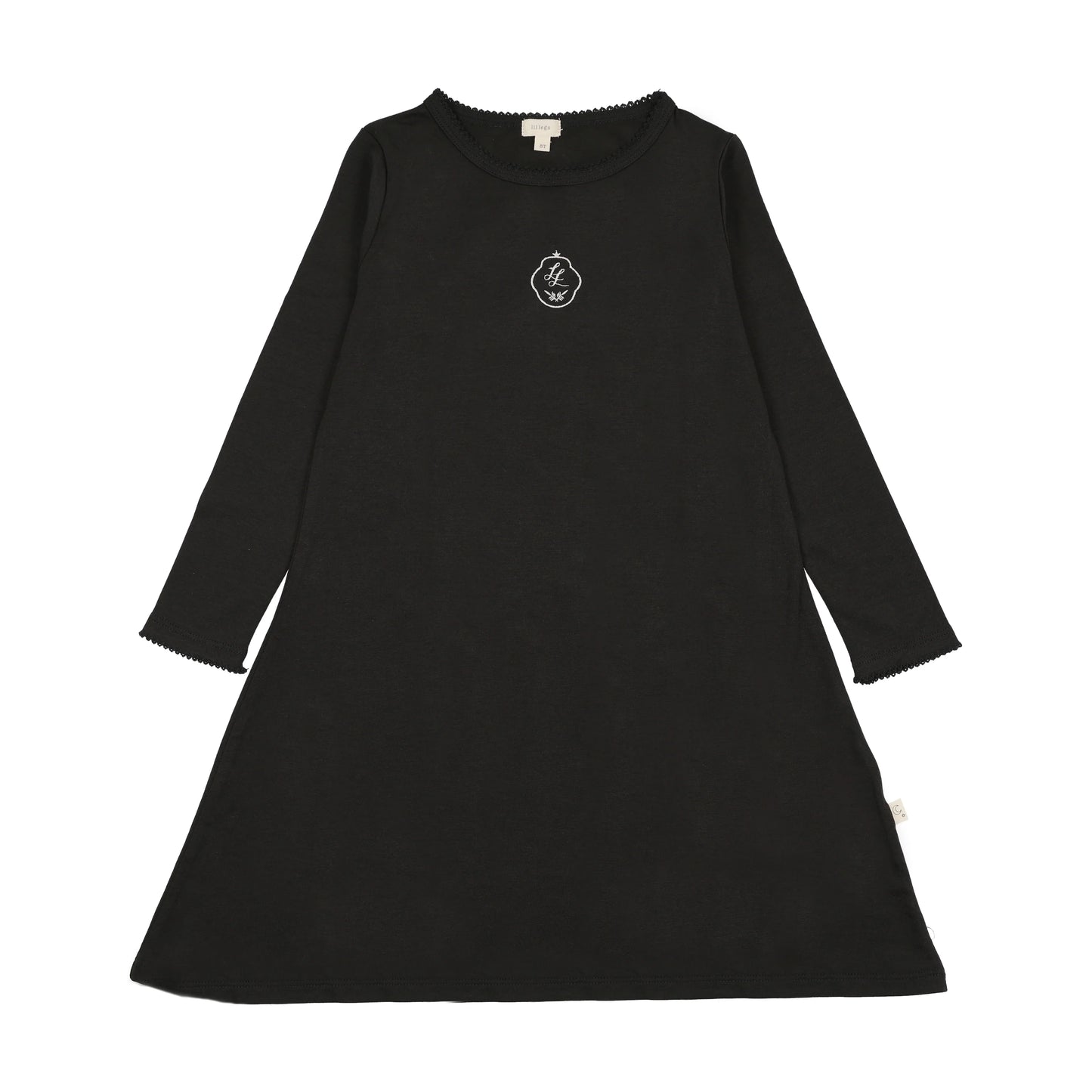 Crest Night Gown- Black