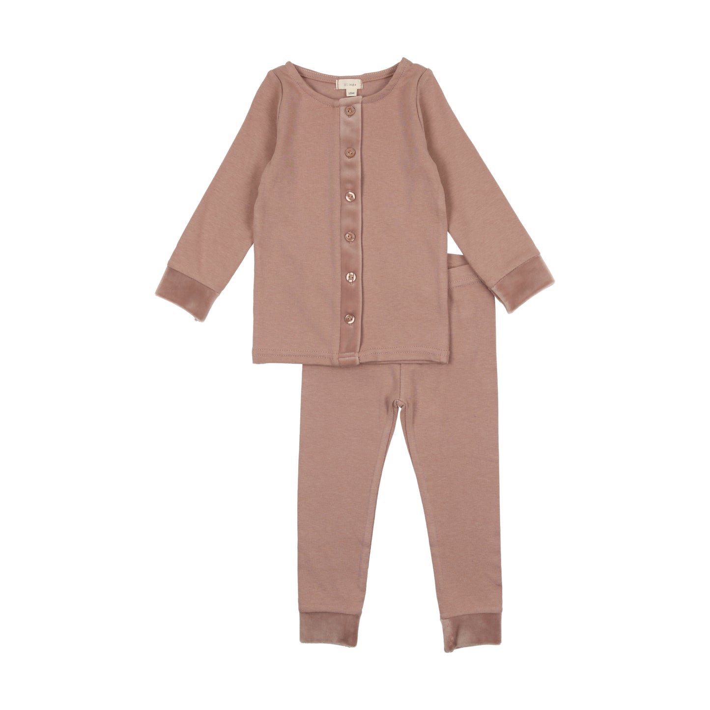 Velour Trim Lounge Set Mauve