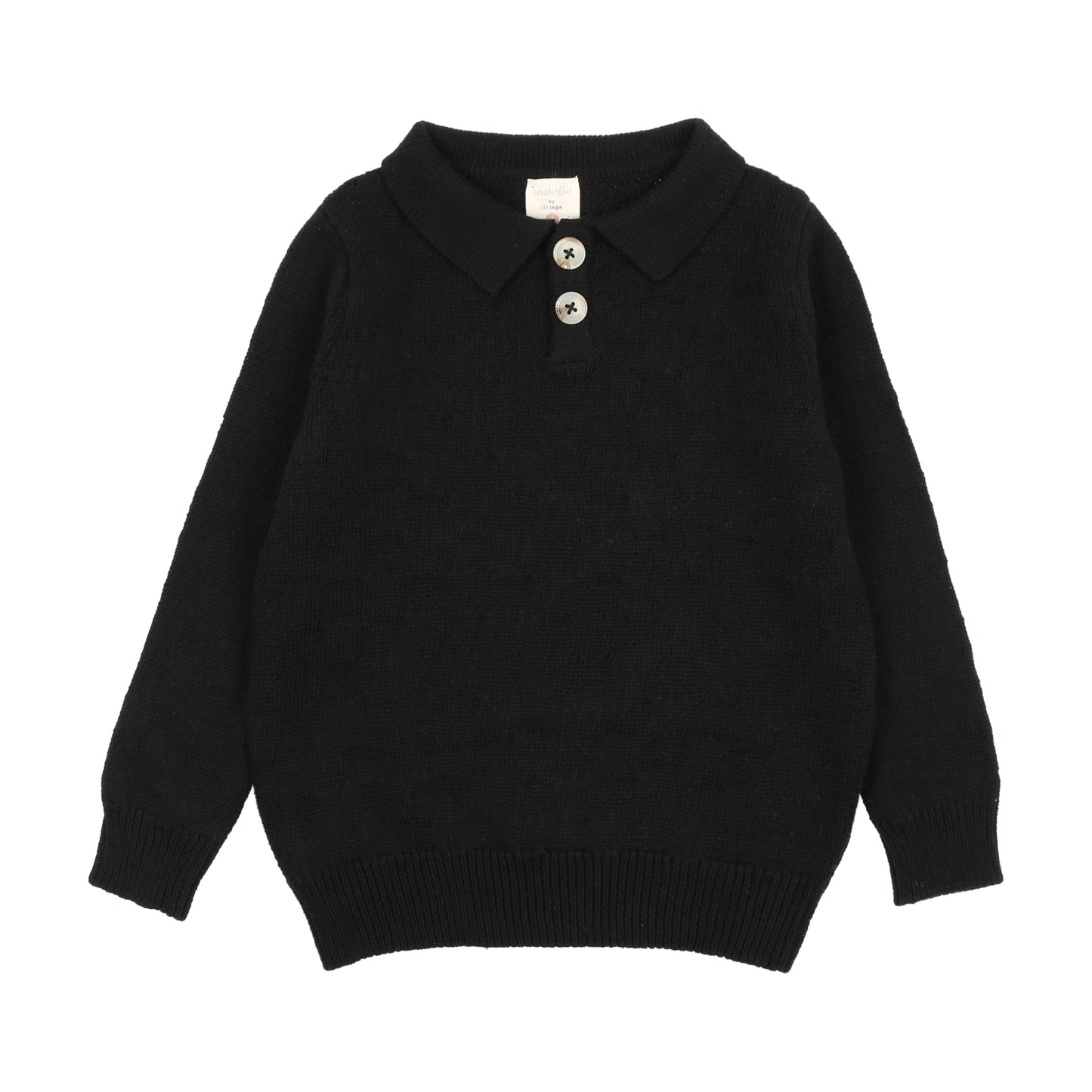 Boys Knit Polo Black