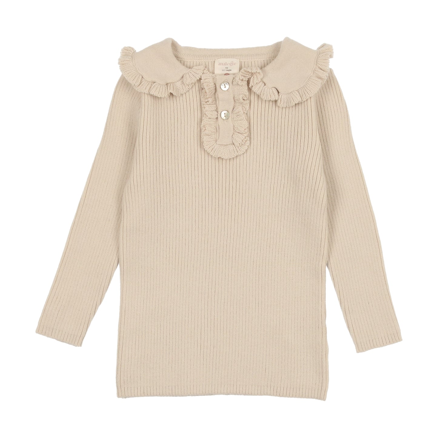 Girls Knit Polo Natural
