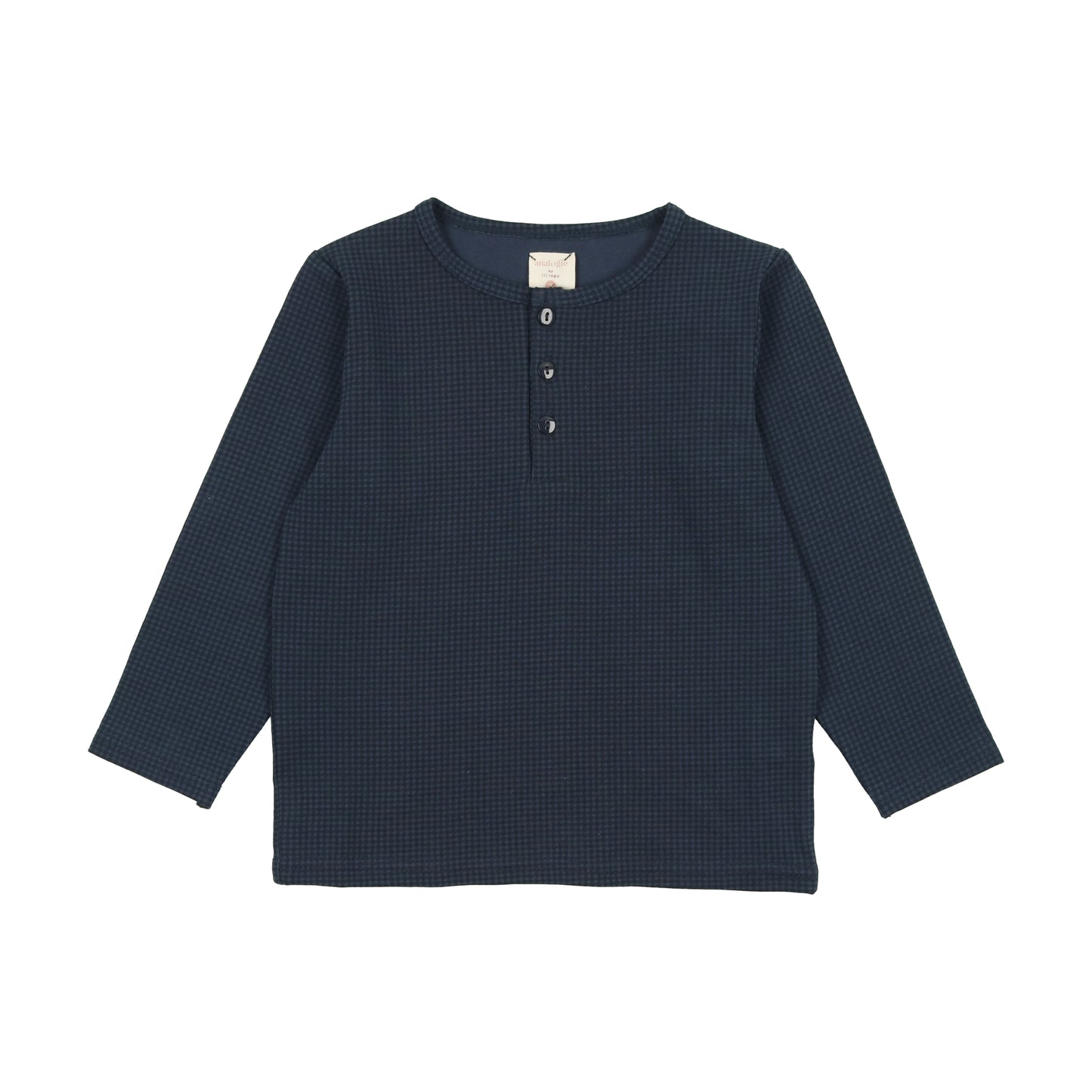Tiny Check Henley Blue