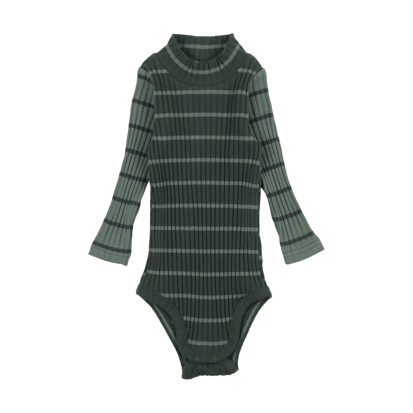 Stripe Mockneck Onesie Green