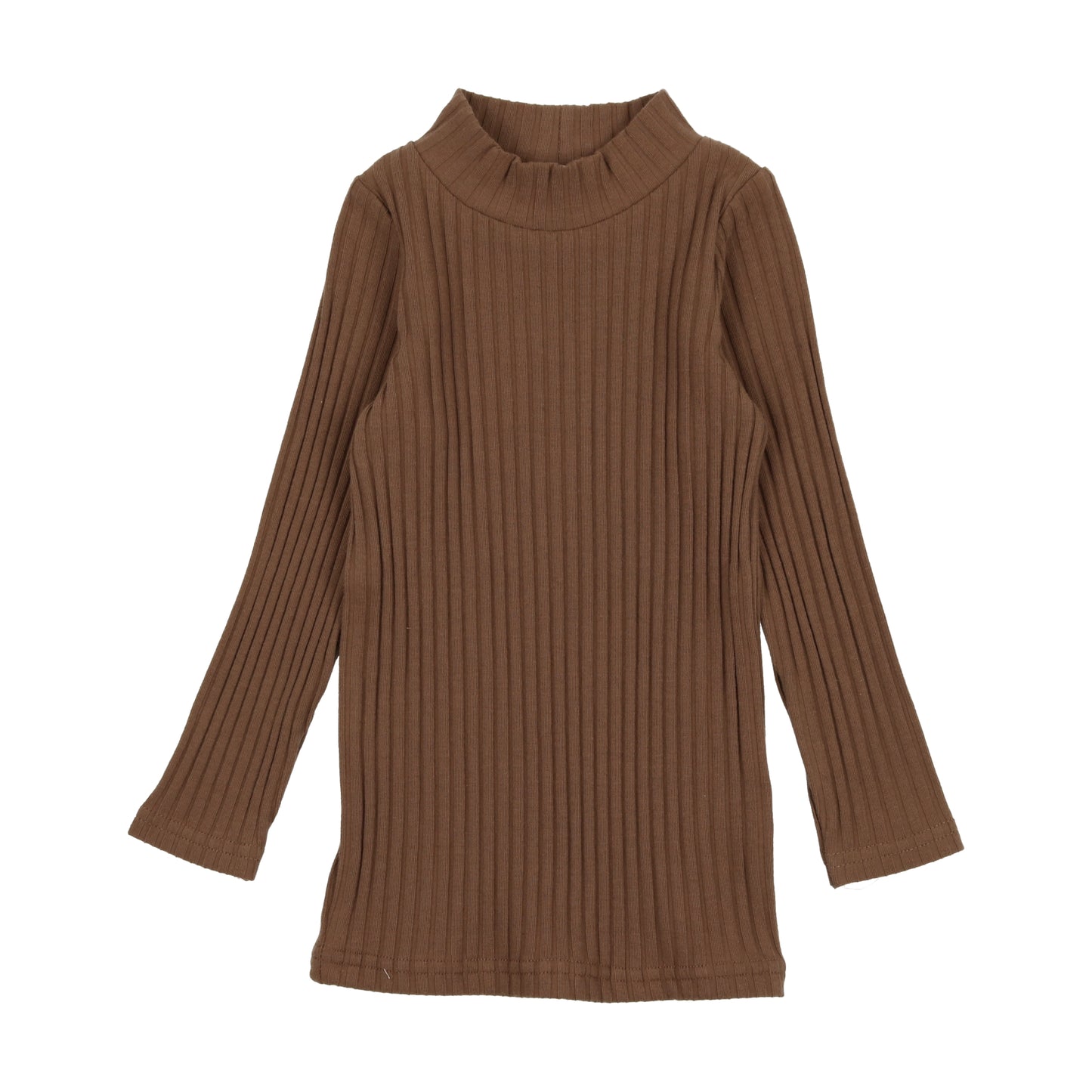 Ribbed Mockneck Camel