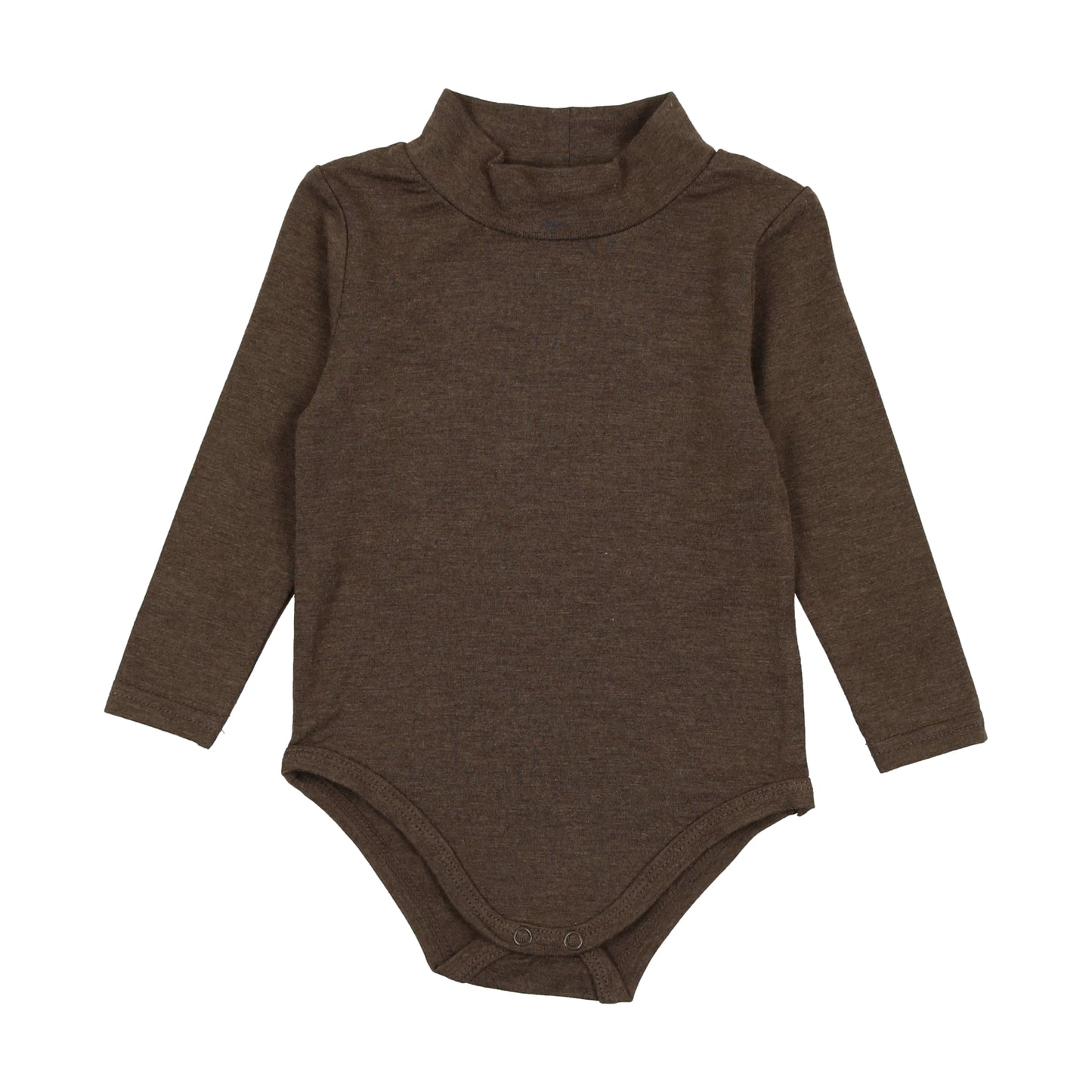 Bamboo Mock Neck Onesie Heather Brown