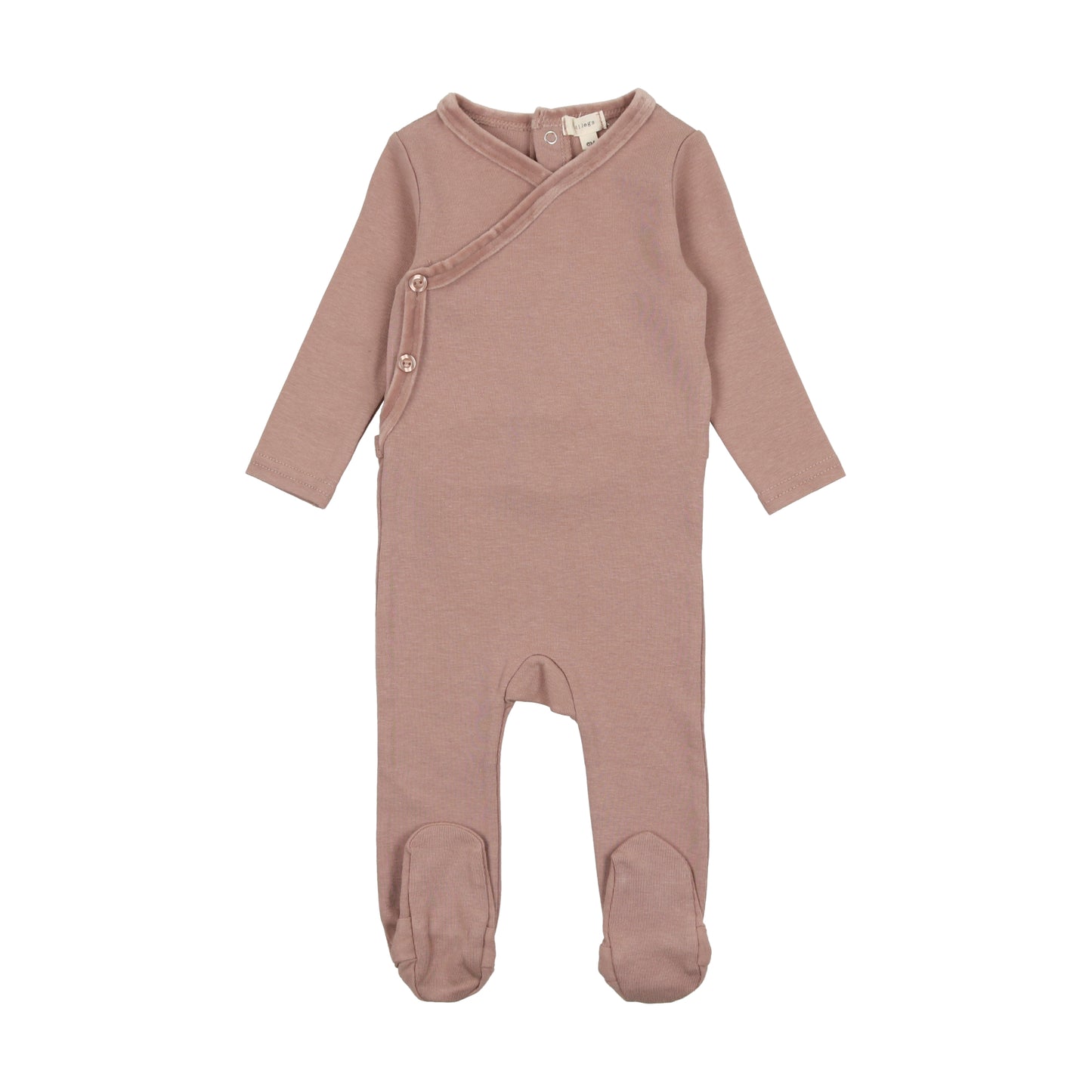 Velour Trim Footie Mauve