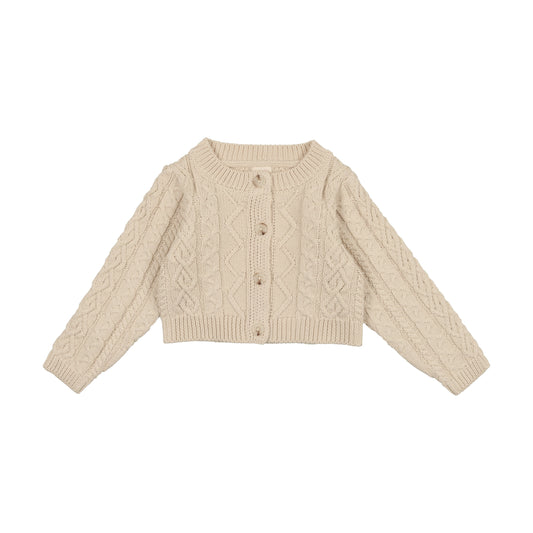 Cable Knit Cardigan Natural