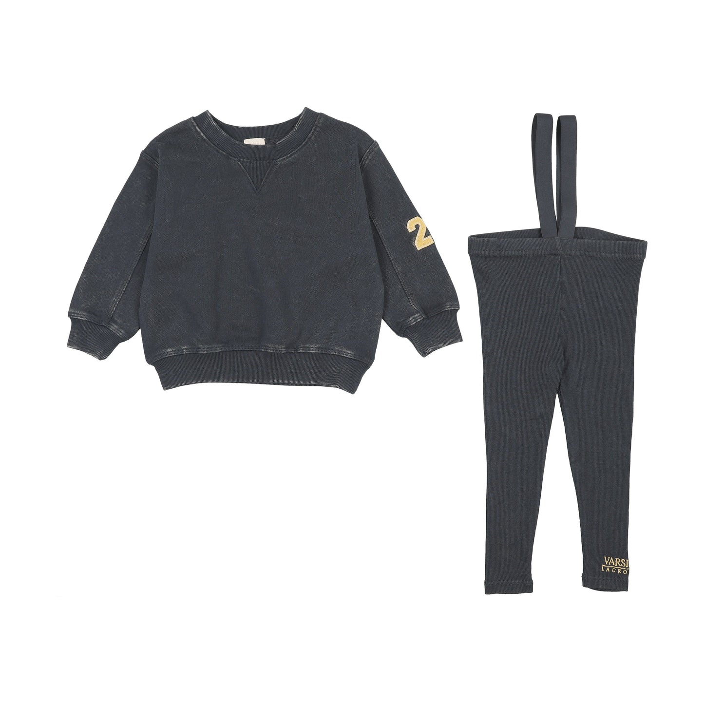 Wash Toddler Suspender Set- Navy
