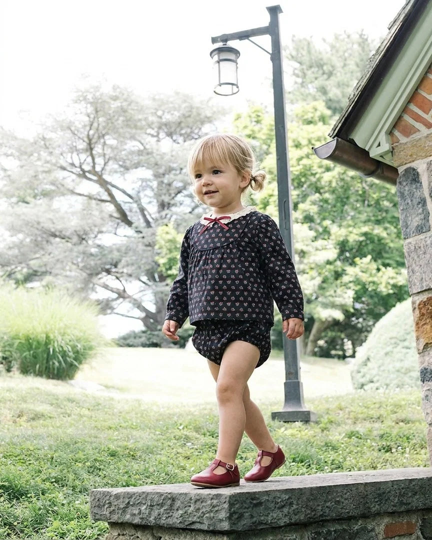 Home Garden Toddler Girls Set- Navy Print