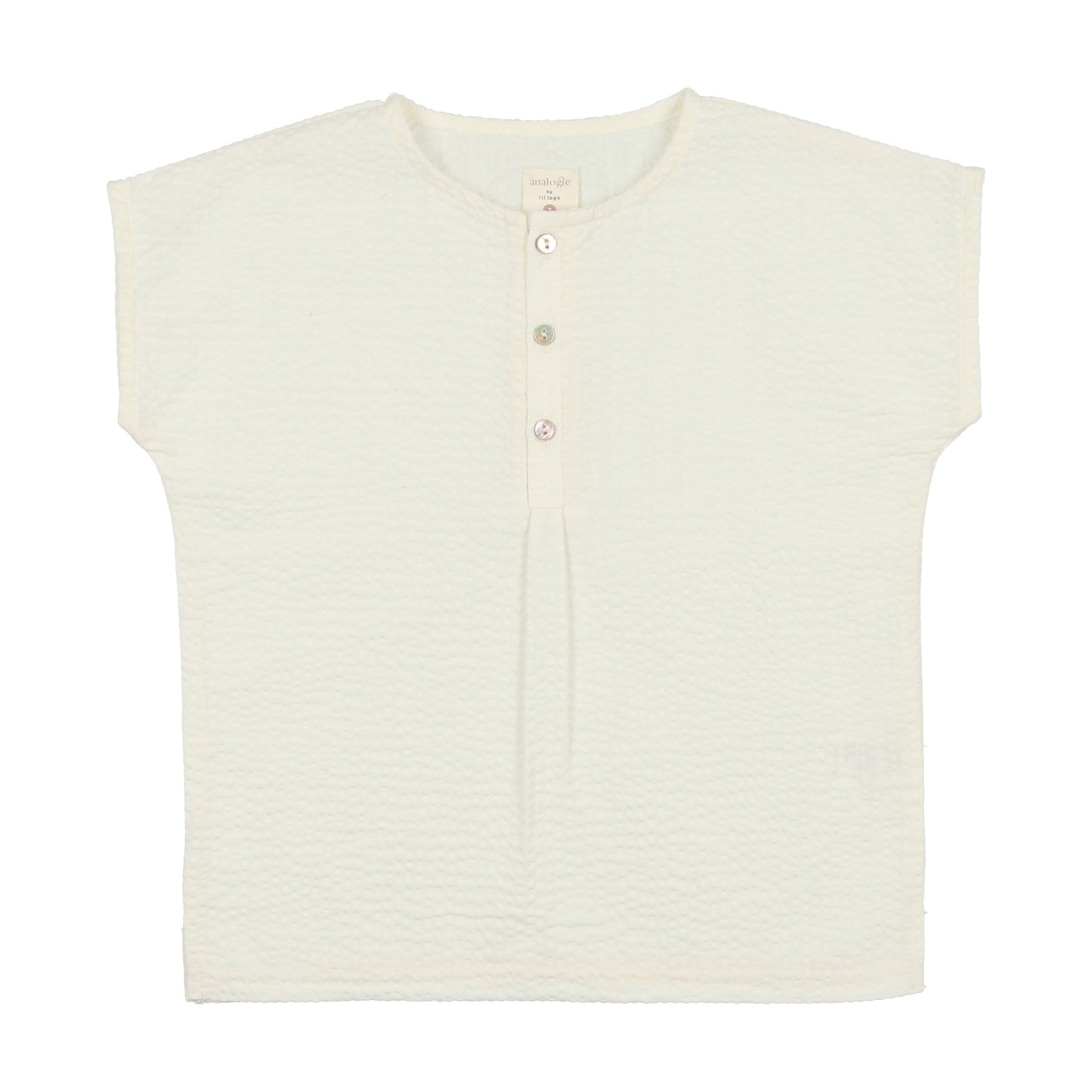 Pleated Button Shirt- Cream