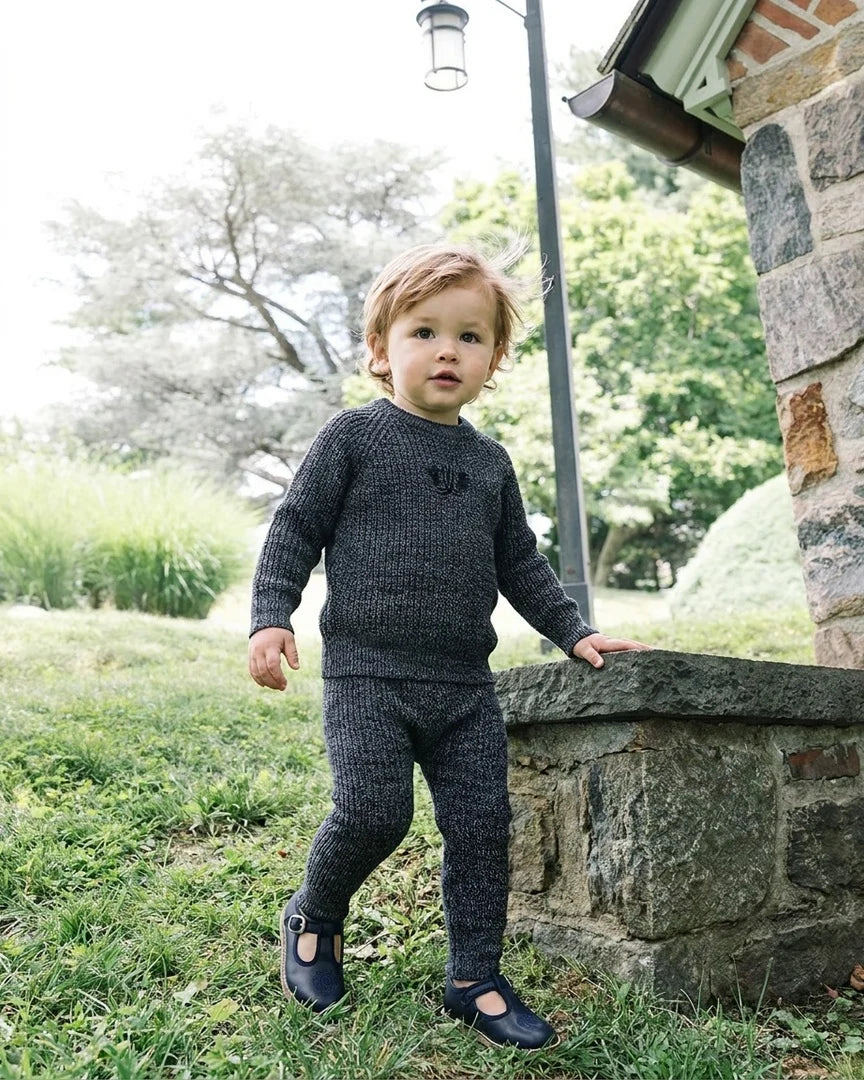 Marled Toddler Set Boy- Navy