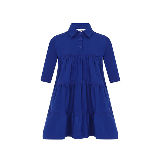 Girls Tiered Dress W. LP back- Royal Blue