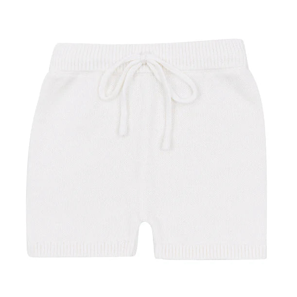 White Knit Shorts
